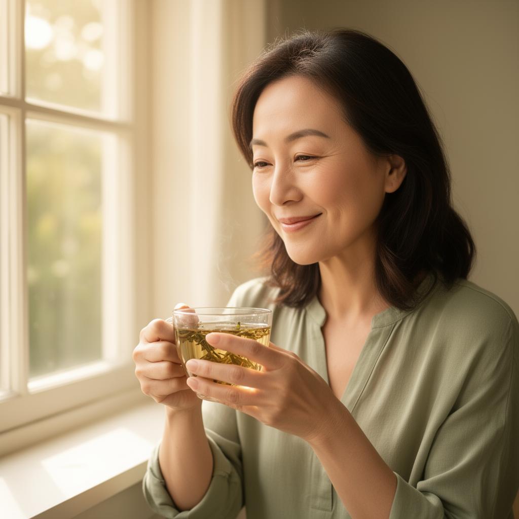 Calm wellness moment with tea